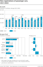 New registrations of passenger cars by month and type of fuel