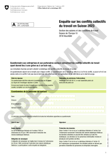Enquête sur les conflits collectifs du travail en Suisse 2023