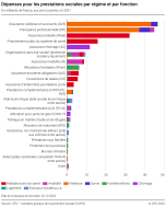 Dépenses pour les prestations sociales par régime et par fonction