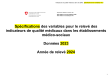 Spécifications des variables du relevé des indicateurs de qualité du domaine des établissements médico-sociaux