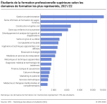 Etudiants de la formation professionnelle supérieure selon les domaines de formation les plus représentés