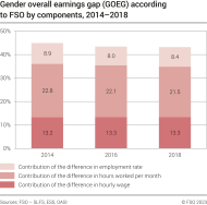 Gender overall earnings gap (GOEG) according to FSO by components