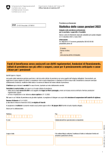 Questionario 2022 - Istituti di previdenza senza assicurati con diritti regolamentari