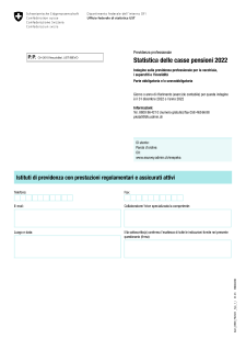 Questionario 2022 - Istituti di previdenza con prestazioni regolamentari e assicurati attivi