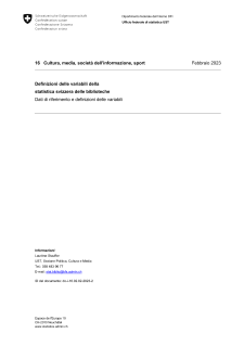 Dati di riferimento e definizioni delle variabili