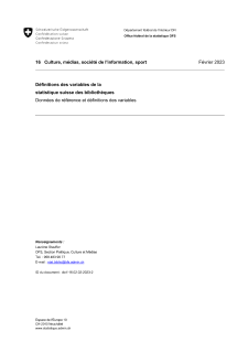 Données de référence et définitions des variables