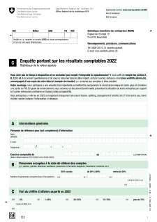 Statistique de la valeur ajoutée - Questionnaire 1C
