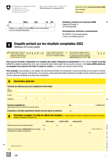 Statistique de la valeur ajoutée - Questionnaire 2B