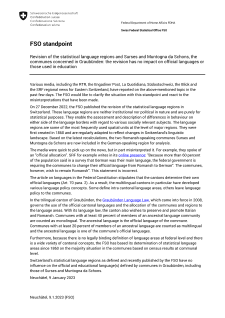 Revision of the statistical language regions