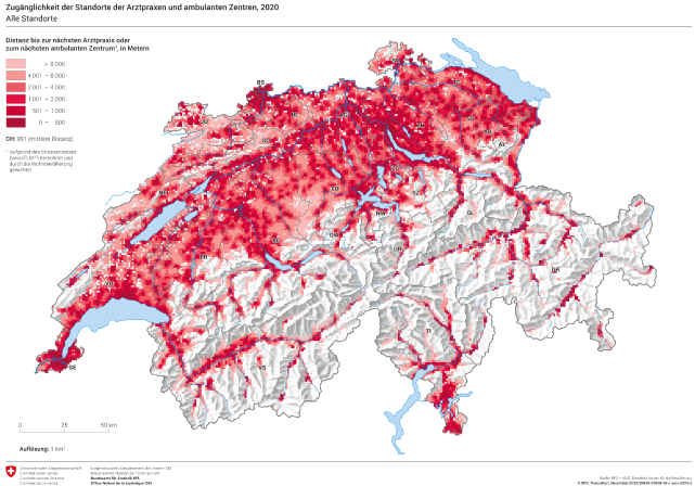 Zugänglichkeit der Standorte der Arztpraxen und ambulanten Zentren