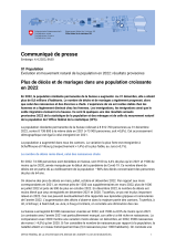 Plus de décès et de mariages dans une population croissante en 2022