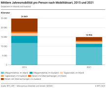 Mittlere Jahresmobilität pro Person nach Mobilitätsart