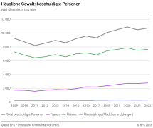 Häusliche Gewalt: beschuldigte Personen nach Geschlecht und Alter