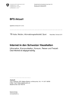 Internet in den Schweizer Haushalten