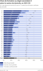 Choix de formation au degré secondaire II selon le canton de domicile