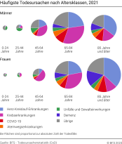 Häufigste Todesursachen nach Altersklassen, 2021