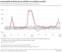Surmortalité et décès dus au COVID-19 en 2020 et en 2021