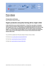 Organic production and poultry farming still at a high in 2022