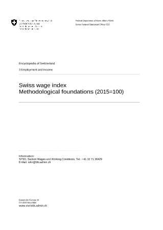 Statistic of the wage evolution - Swiss wage index - Methodological foundations (2015=100)