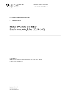 Statistica dell'evoluzione dei salari - Indice svizzero dei salari - Basi metodologiche (2015=100)