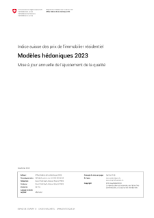 Modèles hédoniques 2023