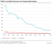Tödlich verunfallte Personen nach Verkehrsträgern
