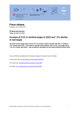 Increase of 0.9% in nominal wages in 2022 and 1.9% decline in real wages