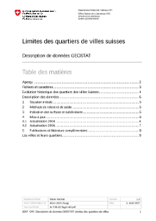 Limites des quartiers, description: métainformations sur les géodonnées 2006