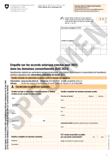 Questionnaire - Enquête sur les accords salariaux dans les domaines conventionnels 2023