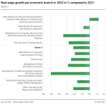 Real wage growth per economic branch in 2022 in % compared to last year - Sector 2