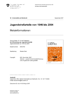 Metadaten zu den Erhebungen und Statistiken zu den Jugendstrafurteilen