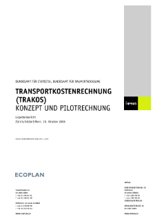 Transportkostenrechnung (TRAKOS) - Konzept und Pilotrechnung