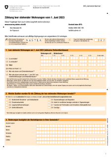 Leerwohnungszählung - Musterfragebogen für die Gemeinde