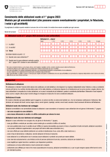 Censimento annuale delle abitazioni vuote - Modulo per gli amministratori, le fiduciarie, i notai e gli architetti