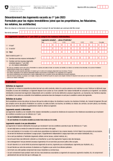 Dénombrement des logements vacants - Formulaire pour les régies, les fiduciaires, études de notaires et bureaux d'architectes