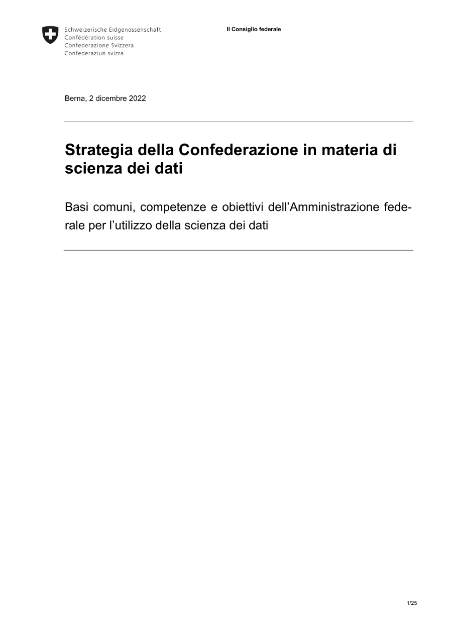 Strategia della Confederazione in materia di scienza dei dati