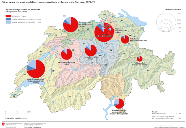 Situazione e dimensione delle scuole universitarie professionali in Svizzera