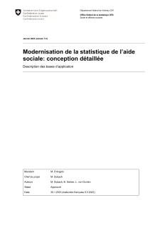 Modernisation de la statistique de l'aide sociale: conception détaillée