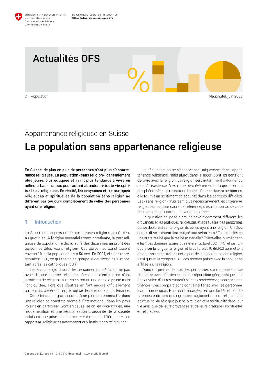 Appartenance religieuse en Suisse