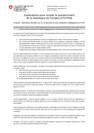 Statistique de l'emploi STATEM: explications détaillées