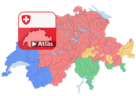 Les 4 régions linguistiques de la Suisse par commune, en 2016