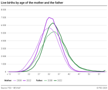 Live births by age of the mother and the father