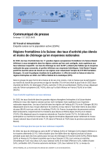 Régions frontalières à la Suisse: des taux d'activité plus élevés et moins de chômage qu'en moyennes nationales