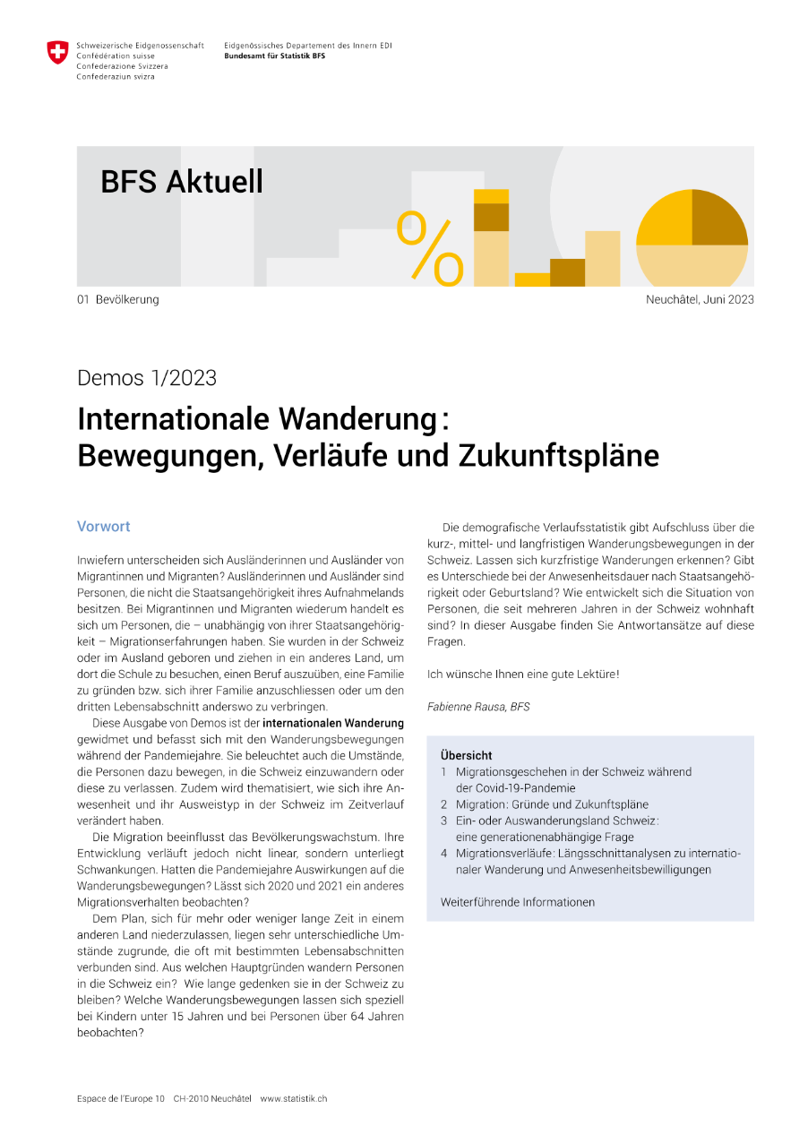 Internationale Wanderung : Bewegungen, Verläufe und Zukunftspläne