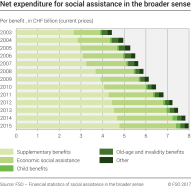 Net expenditure for social assistance in the broader sense