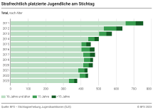 Strafrechtlich platzierte Jugendliche am Stichtag nach Alter