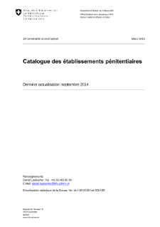 Catalogue des établissements pénitentiaires