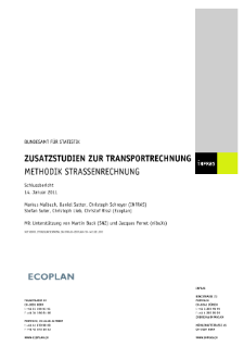 Zusatzstudien zur Transportrechnung. Methodik Strassenrechnung