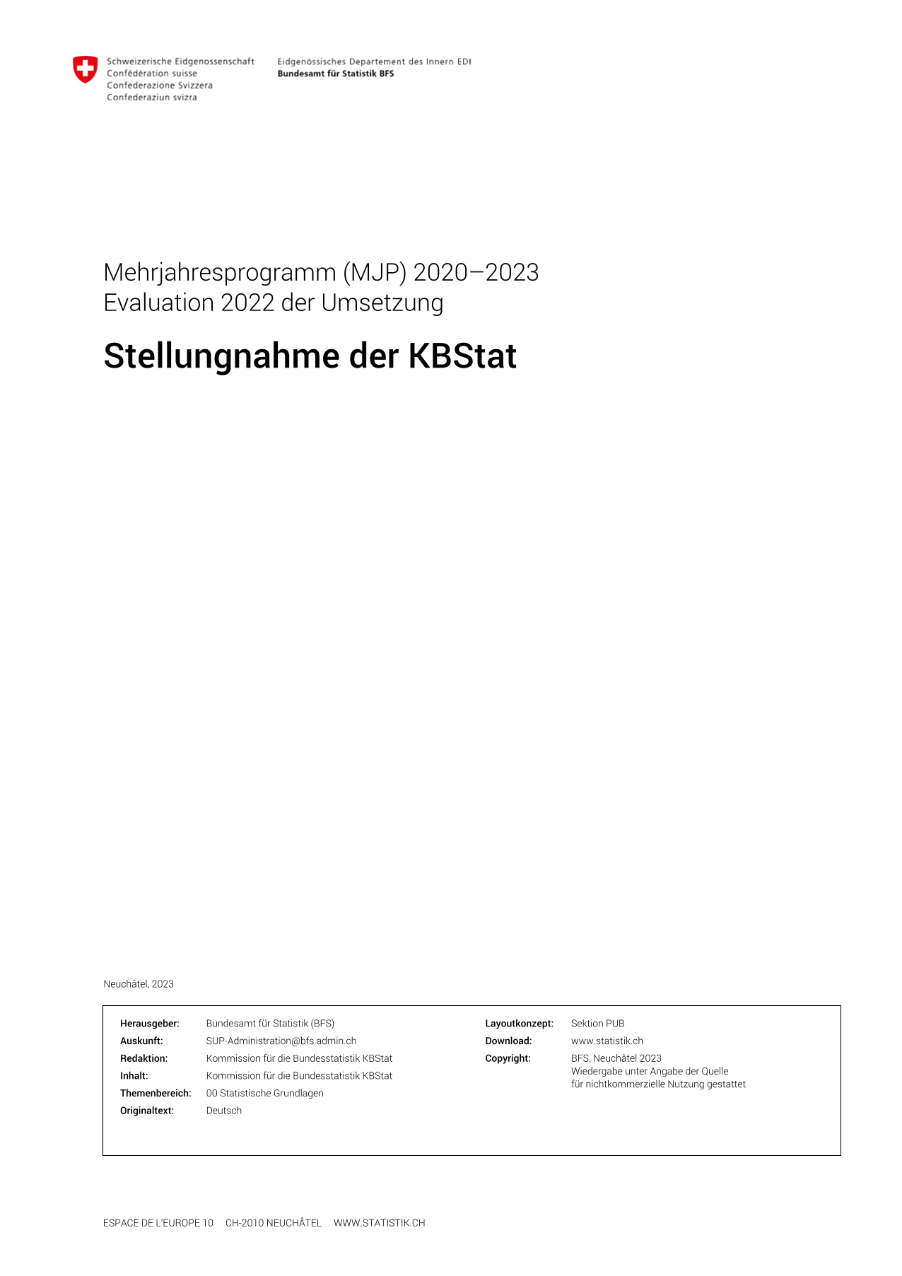Stellungnahme der KBStat