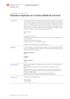 Indicateurs régionaux du compte satellite du tourisme